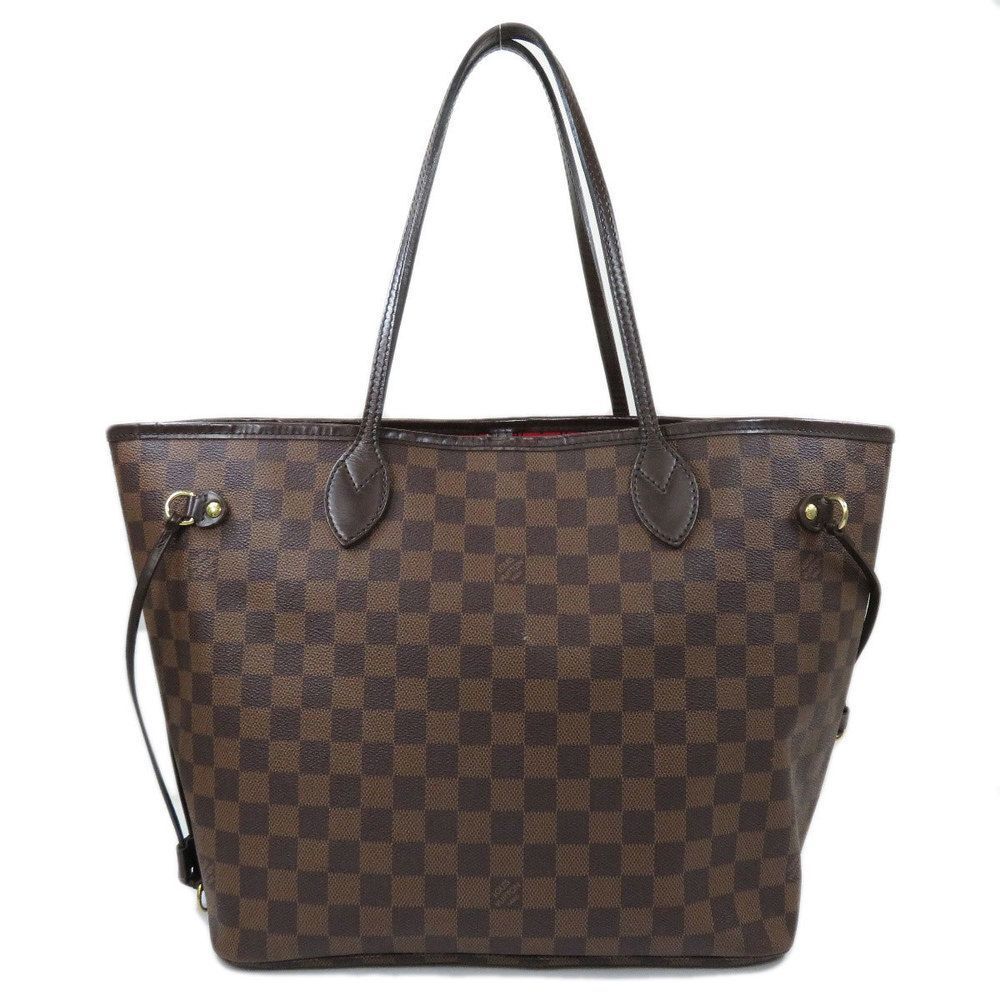 Louis Vuitton Neverfull MM Damier Ebene Tote Bag Canvas